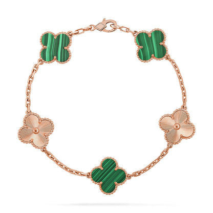 [GALE] CLOVER 5 MOTIF MALACHITE BRACELET COLLECTION