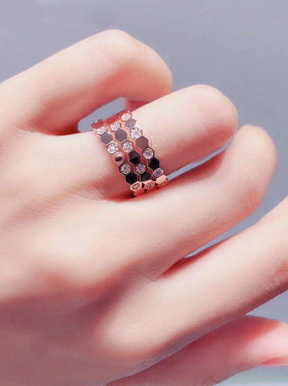 [NOVO]BEE LOVE RING ROSA GOLD DIAMANT