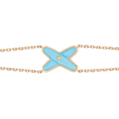 [NEU]JEUX ARMBAND TÜRKIS ROSA GOLD 1 DIAMANT