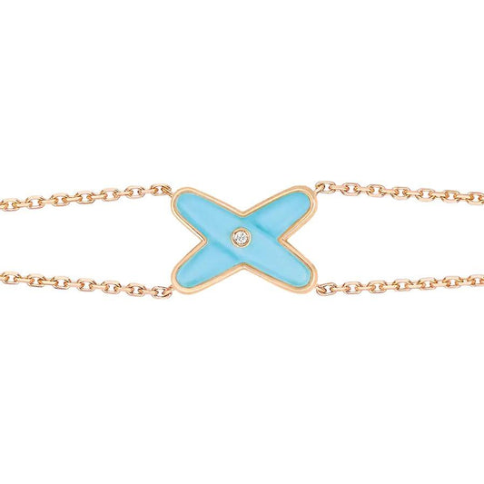 [NEU]JEUX ARMBAND TÜRKIS ROSA GOLD 1 DIAMANT