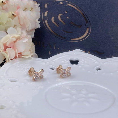 [NEU]OHRRINGE AUS ROSA GOLD MIT DIAMANTEN