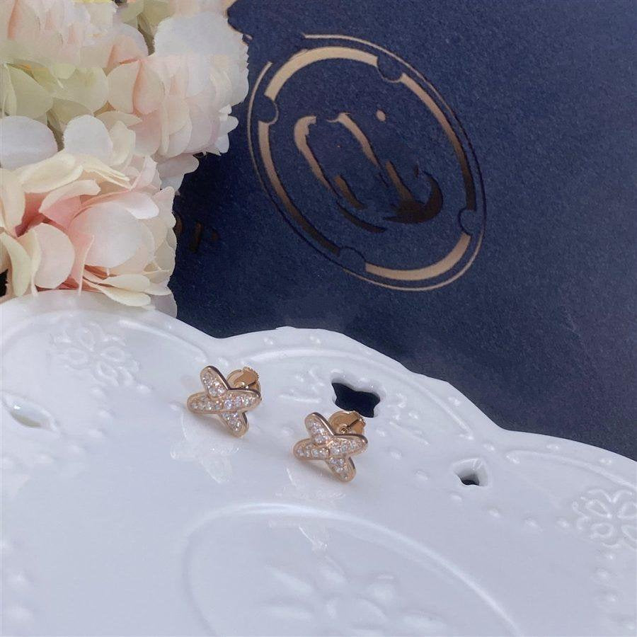 [NEU]OHRRINGE AUS ROSA GOLD MIT DIAMANTEN