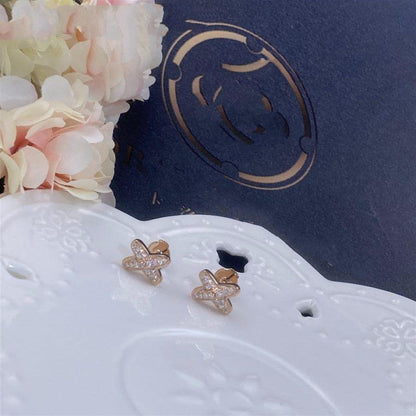 [NEU]OHRRINGE AUS ROSA GOLD MIT DIAMANTEN