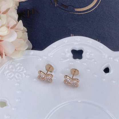 [NEU]OHRRINGE AUS ROSA GOLD MIT DIAMANTEN