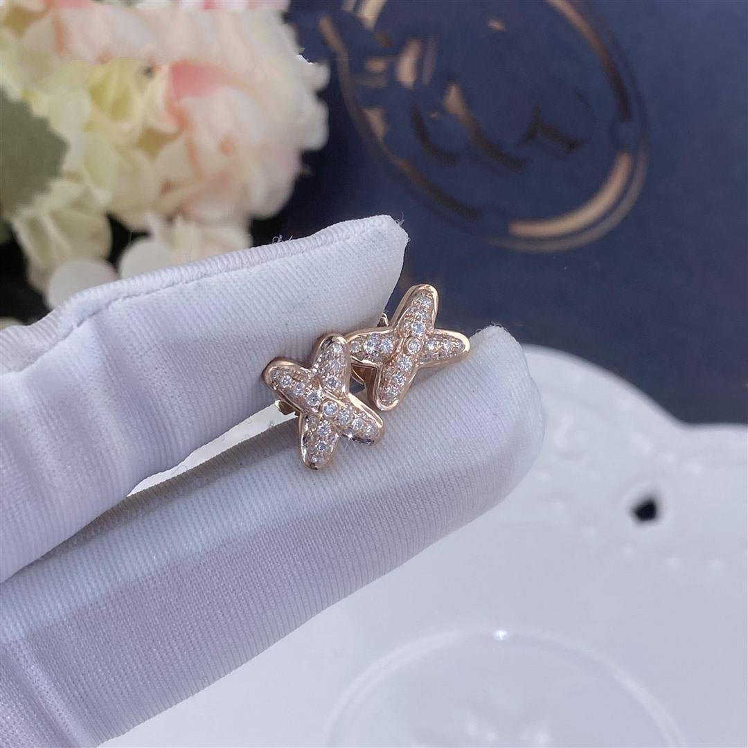 [NEU]OHRRINGE AUS ROSA GOLD MIT DIAMANTEN