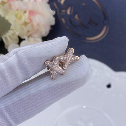 [NEU]OHRRINGE AUS ROSA GOLD MIT DIAMANTEN