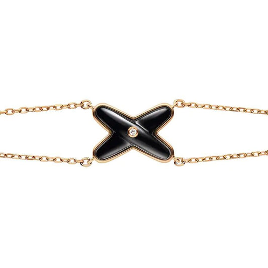 [NEU]JEUX ARMBAND ONYX ROSA GOLD 1 DIAMANT