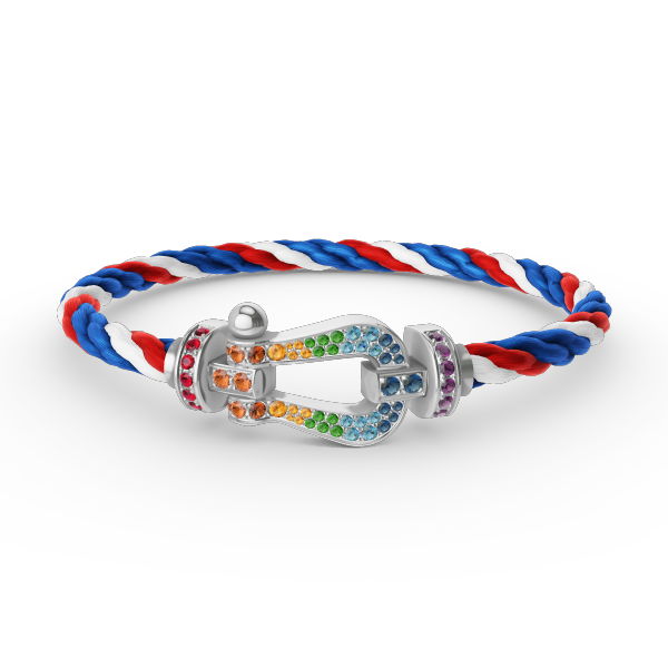 [NOVO]FORC ラージホースシューカラーダイヤモンドブレスレット シルバー