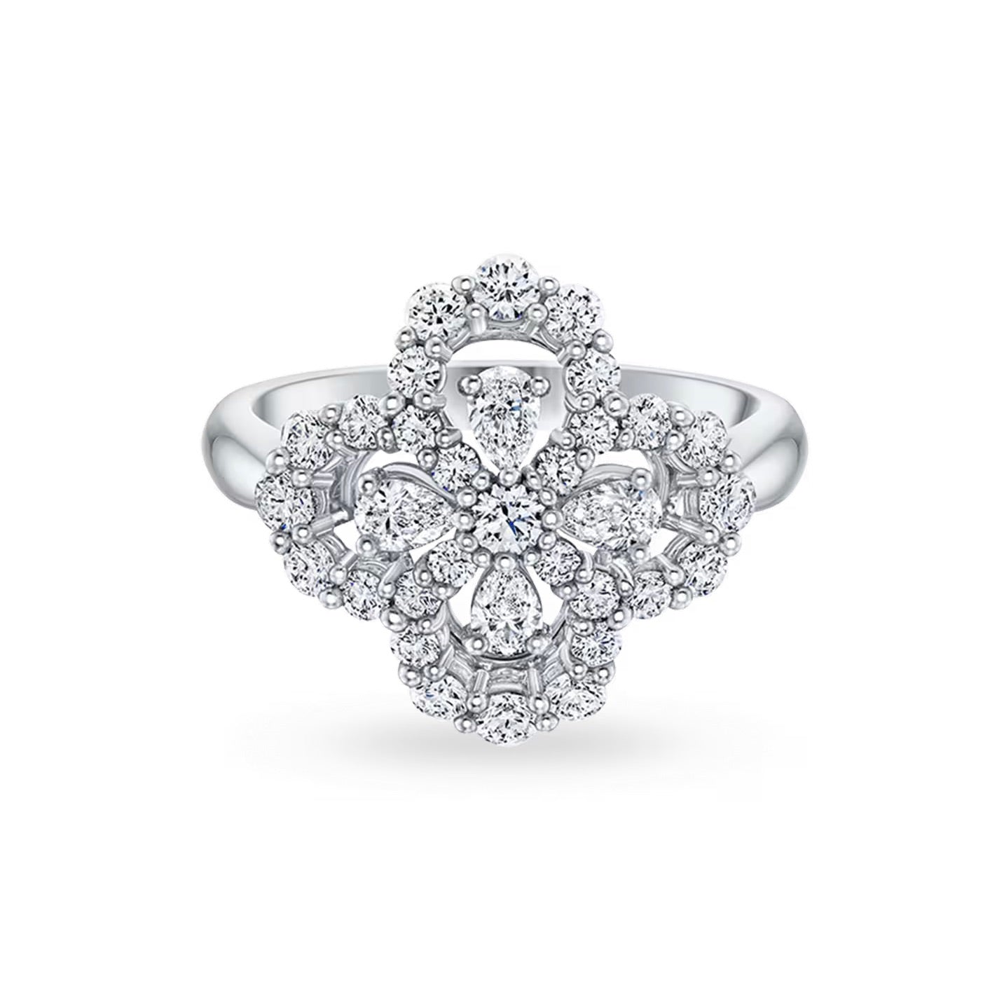 [NOVO] Loop-Ring mit Vollmotiv-Diamant, 16 mm, Silber
