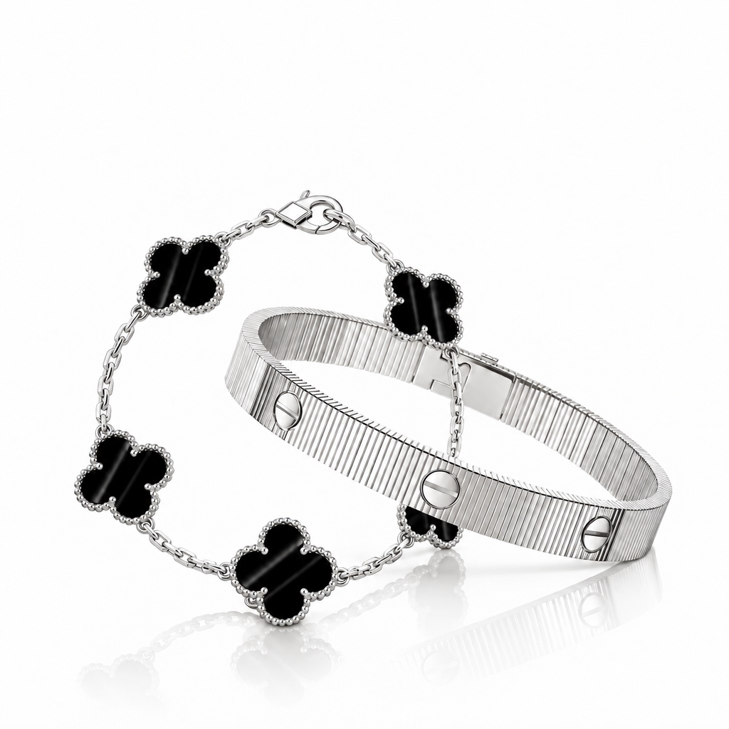 [GALE] Clover 5-Motif & LOVE Unlimited Bracelet Set