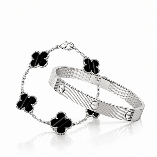 [GALE] Clover 5-Motif & LOVE Unlimited Bracelet Set
