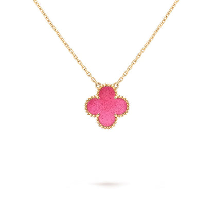 [GALE] NEW CLOVER 15MM PINK ENAMEL NECKLACE