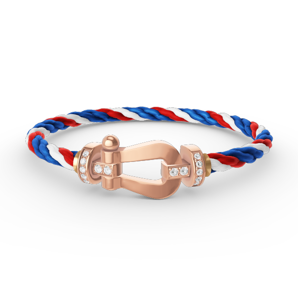 [GALE]FORCE LARGE HORSESHOE HALF DIAMOND BRACELET ROSE GOLD