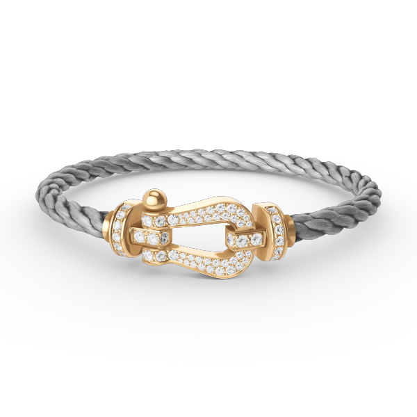 [NOVO]FORCE Großes Hufeisen Volldiamant-Armband Gold