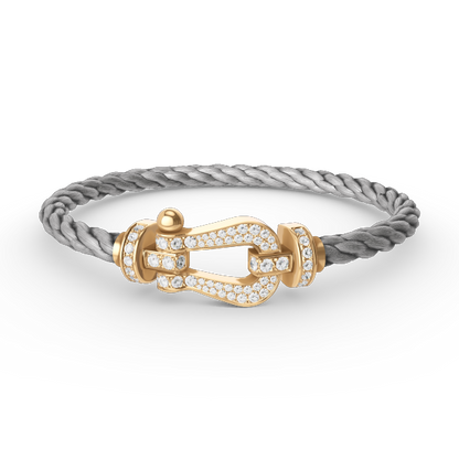 [NOVO]FORCE Großes Hufeisen Volldiamant-Armband Gold