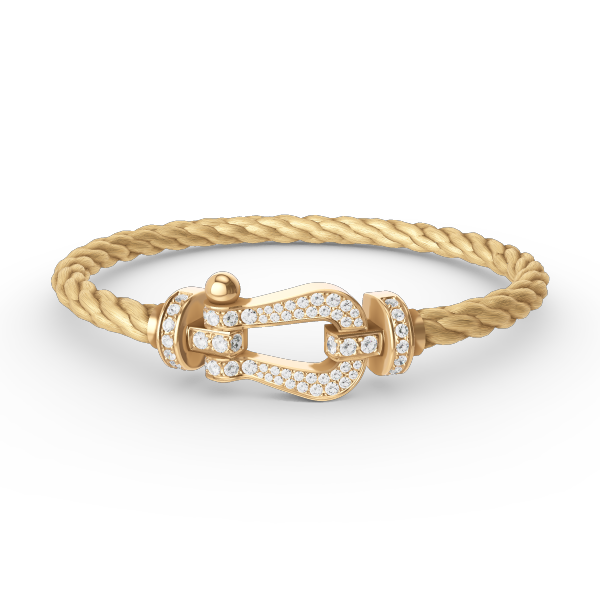[NOVO]FORCE Großes Hufeisen Volldiamant-Armband Gold
