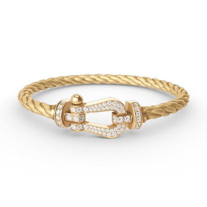 [NOVO]FORCE Großes Hufeisen Volldiamant-Armband Gold