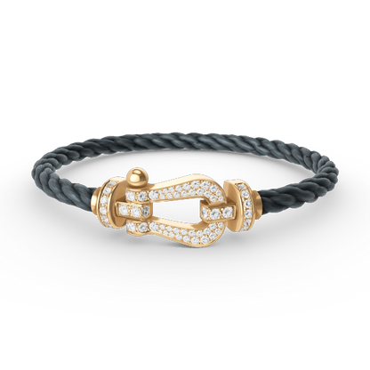 [NOVO]FORCE Großes Hufeisen Volldiamant-Armband Gold