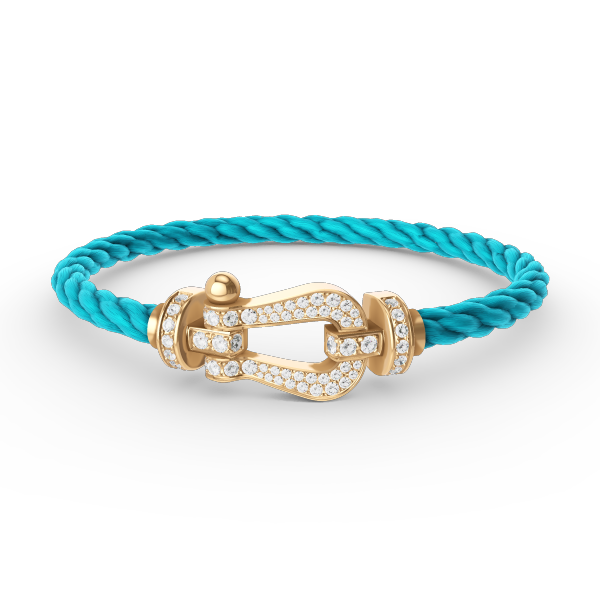 [NOVO]FORCE Großes Hufeisen Volldiamant-Armband Gold
