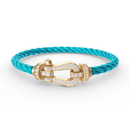 [NOVO]FORCE Großes Hufeisen Volldiamant-Armband Gold