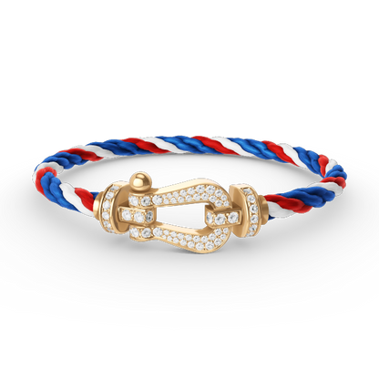 [NOVO]FORCE Großes Hufeisen Volldiamant-Armband Gold