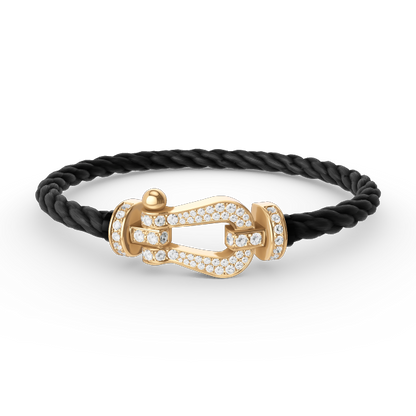 [NOVO]FORCE Großes Hufeisen Volldiamant-Armband Gold