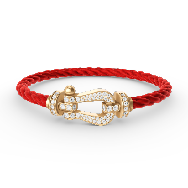 [NOVO]FORCE Großes Hufeisen Volldiamant-Armband Gold