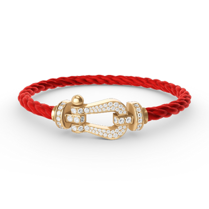 [NOVO]FORCE Großes Hufeisen Volldiamant-Armband Gold