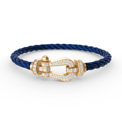[NOVO]FORCE Großes Hufeisen Volldiamant-Armband Gold