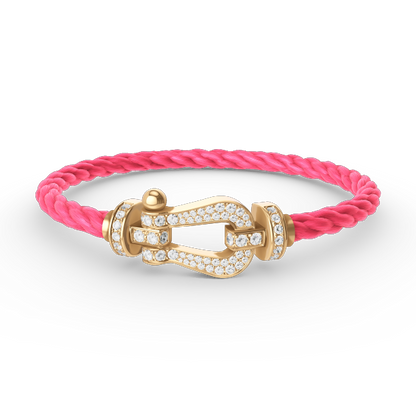[NOVO]FORCE Großes Hufeisen Volldiamant-Armband Gold