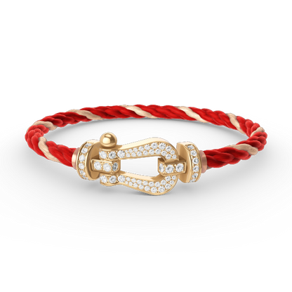 [NOVO]FORCE Großes Hufeisen Volldiamant-Armband Gold