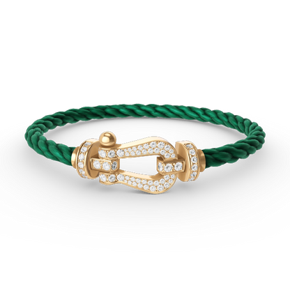 [NOVO]FORCE Großes Hufeisen Volldiamant-Armband Gold