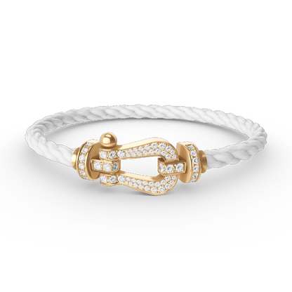 [NOVO]FORCE Großes Hufeisen Volldiamant-Armband Gold