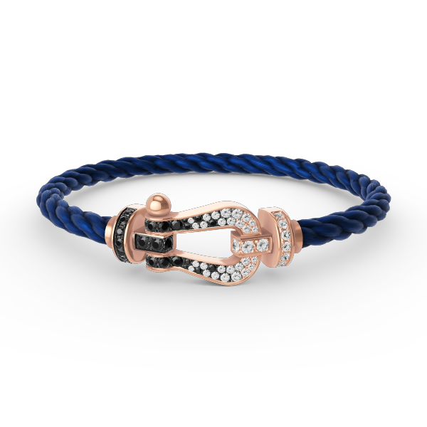 [NOVO]FORCE Großes Hufeisen Schwarz Weiß Diamantarmband Roségold