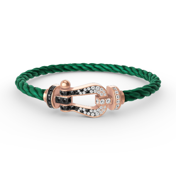 [NOVO]FORCE Großes Hufeisen Schwarz Weiß Diamantarmband Roségold