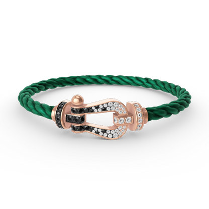 [NOVO]FORCE Großes Hufeisen Schwarz Weiß Diamantarmband Roségold