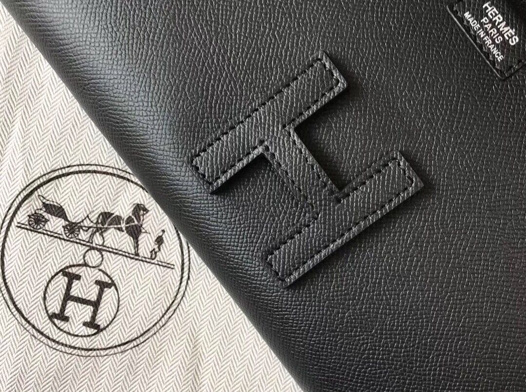 Hermes Jige Elan 29 Clutch In Black Epsom Leather