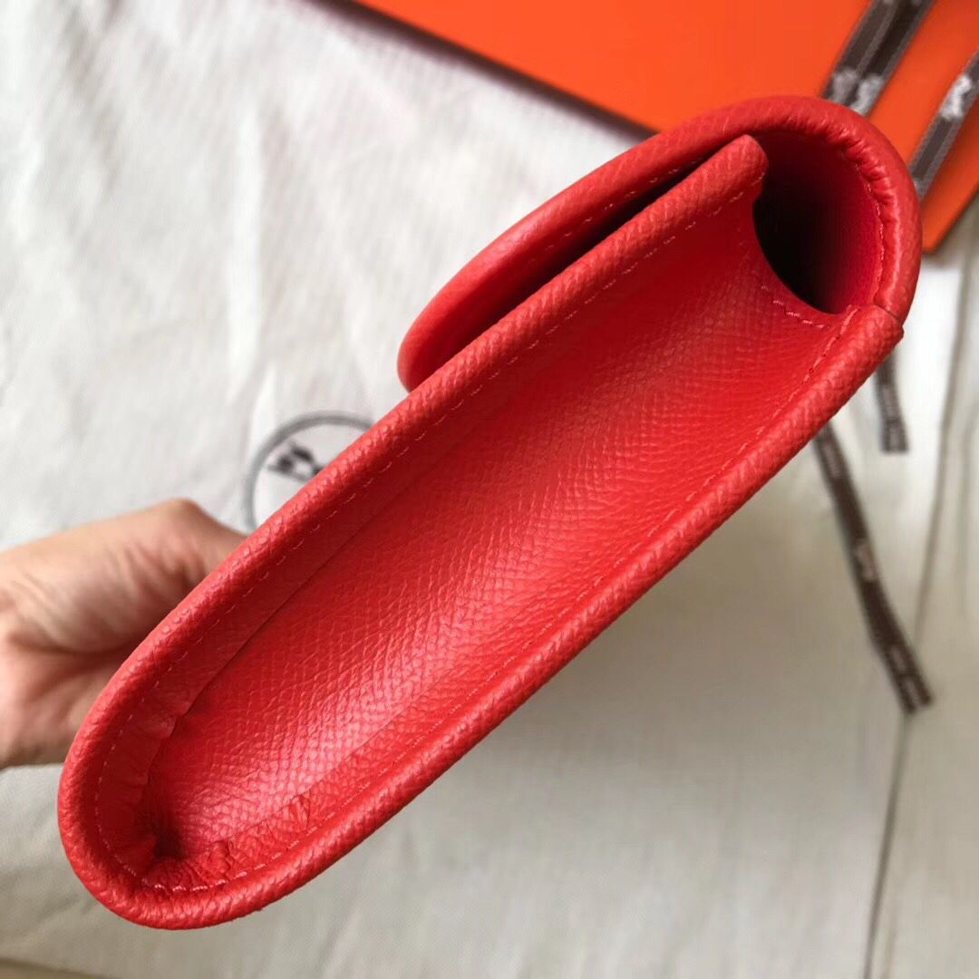 Hermes Jige Elan 29 Clutch In Red Epsom Leather