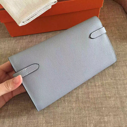 Kelly Long Wallet 20cm Rock Grey Epsom Leather