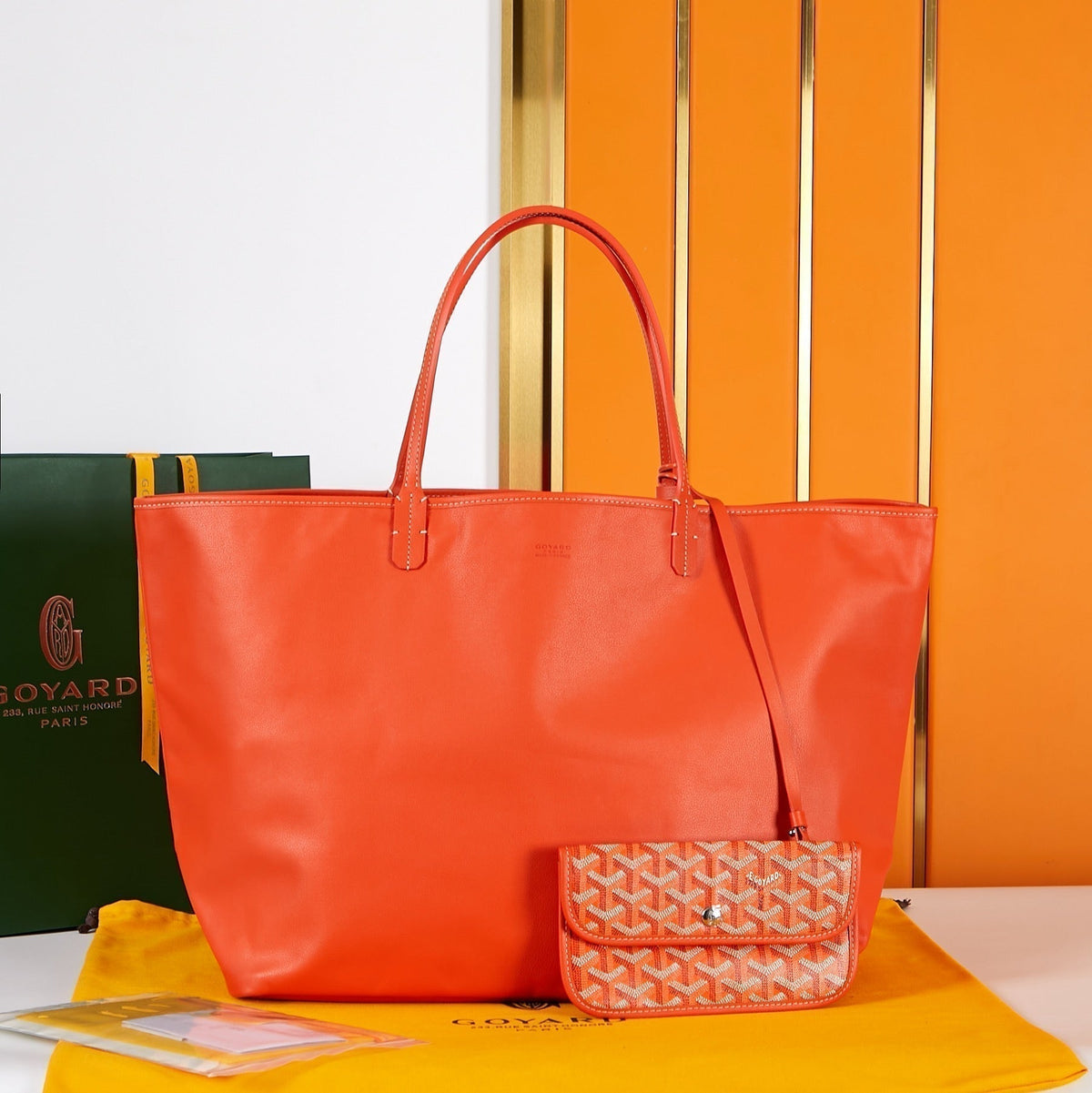 saint louis gm 40 orange canvas chevroches calfskin