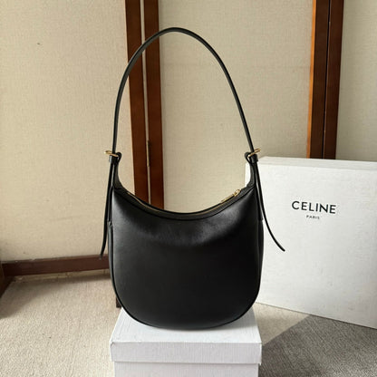 SMALL HÉLOÏSE BAG CUIR 22 IN BLACK CALFSKIN EMBOSSED LOGO