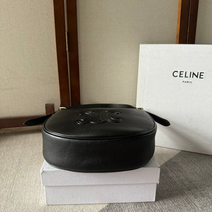 SMALL HÉLOÏSE BAG CUIR 22 IN BLACK CALFSKIN EMBOSSED LOGO