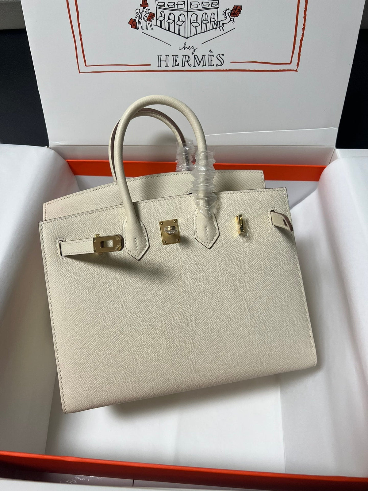 HM BIRKIN SELLIER CREAM EPSOM LEATHER GOLD HARDWARE