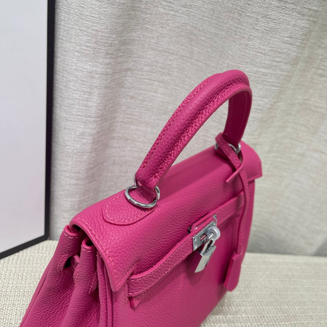 HM Kelly 25cm Rose Mexico Togo Leather Gold Hardware