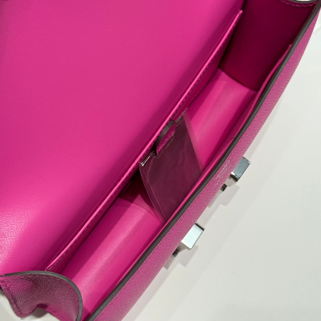 HM Constance Elan 24 Fandango Pink Epsom Silver Hardware 237343