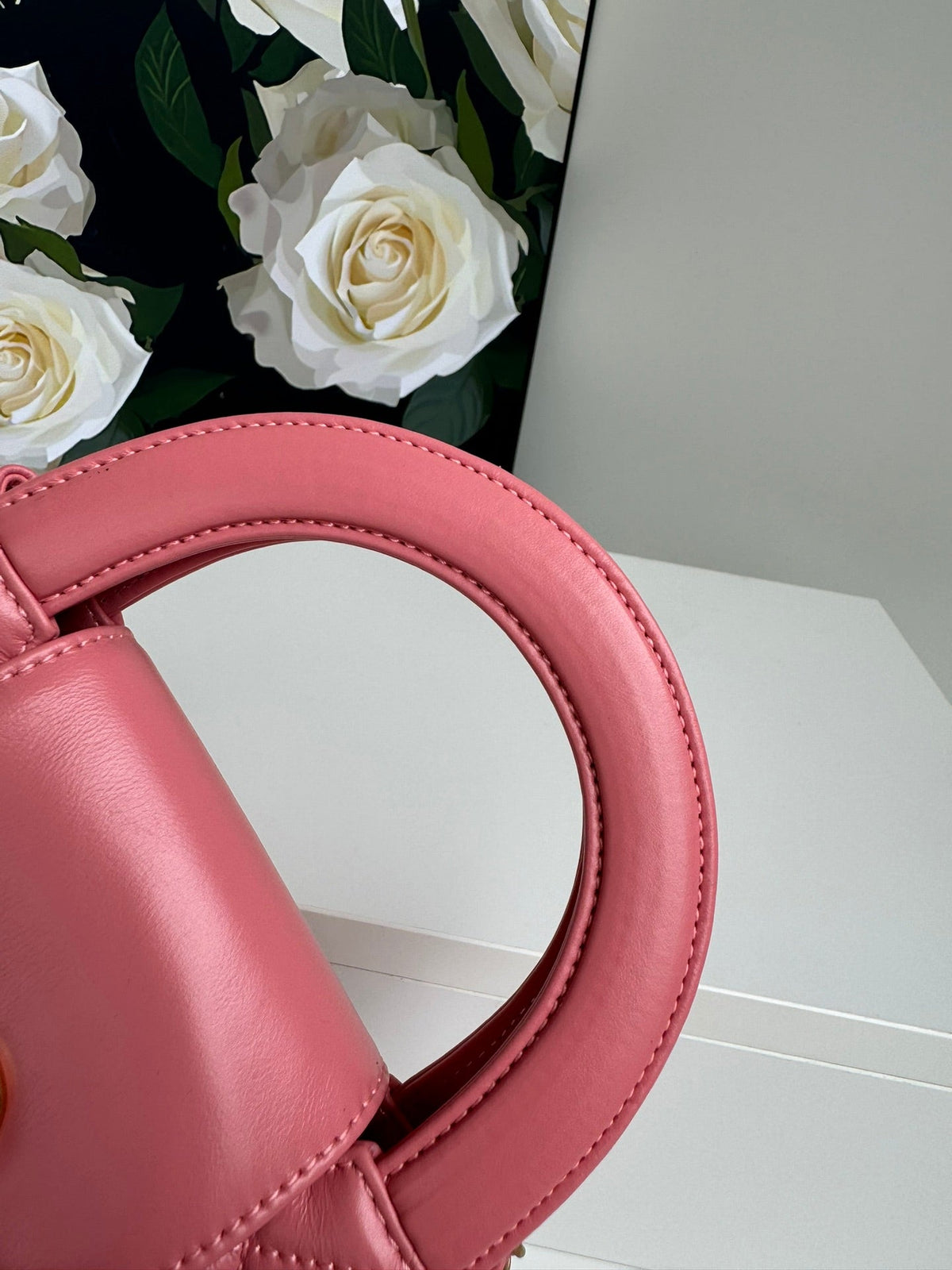 cc 24a nano 19cm kelly shopper bag hot pink lambskin