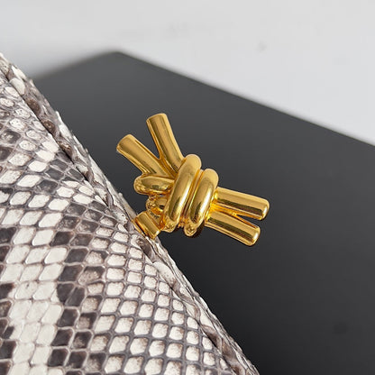 BV Knot Clutch 20 in Python Leather 209321