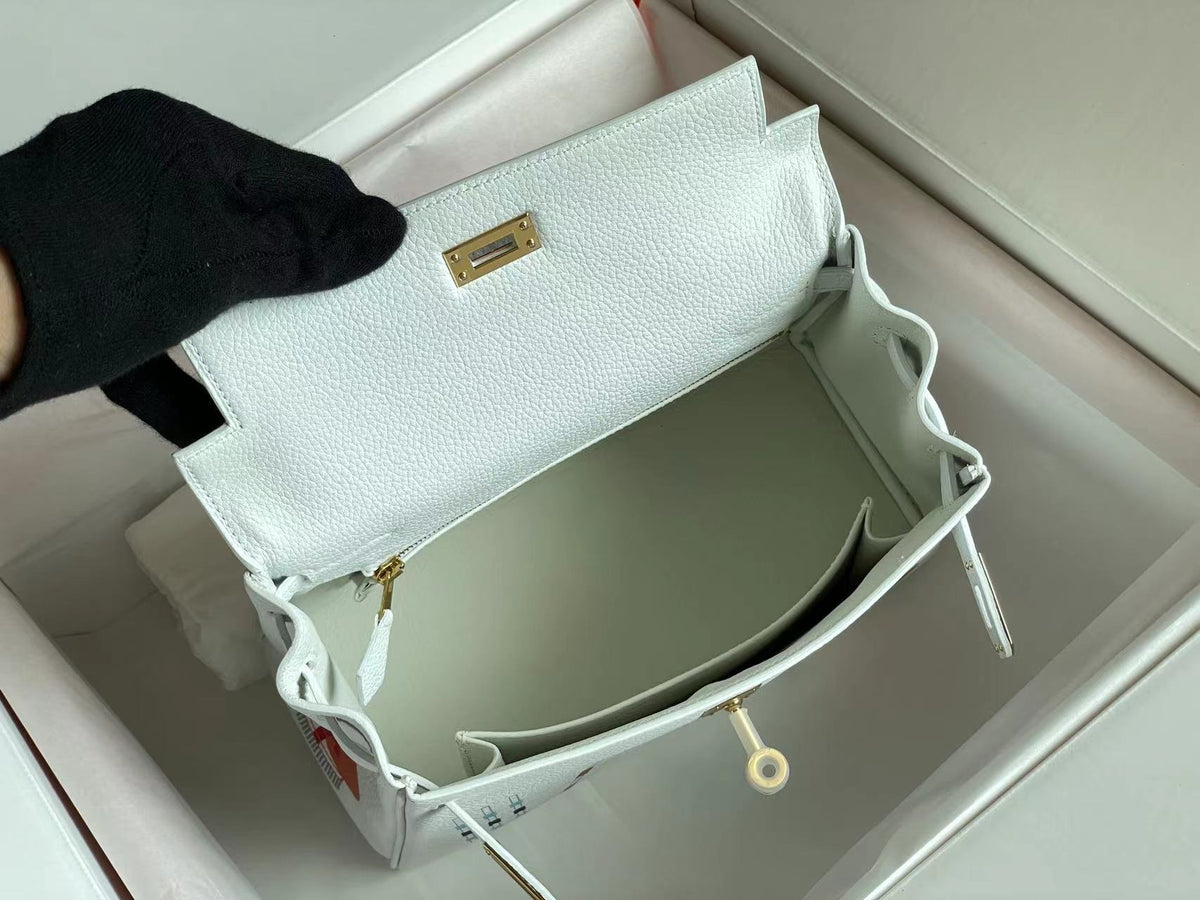 BIRKIN 25 BAG IN WHITE CALFSKIN WITH COLORFUL STICKER (MADE - TO - ODER)