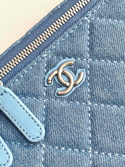 CC 24K Vanity 18cm Blue Denim Silver Hardware