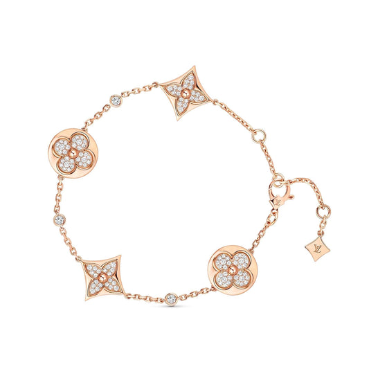 [NOVO]Armband mit Stern und Sonne, 4 Motiven, Gold und Diamanten
